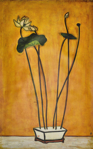 Lotus - Sanyu - Floral Painting - Framed Prints