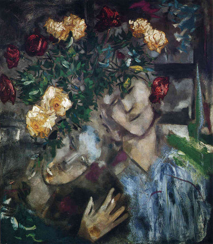 Lovers With Flowers by Marc Chagall
