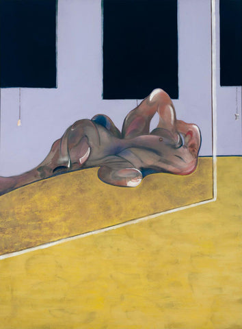 Lying Figure In Mirror – Francis Bacon - Abstract Expressionist Painting by Francis Bacon