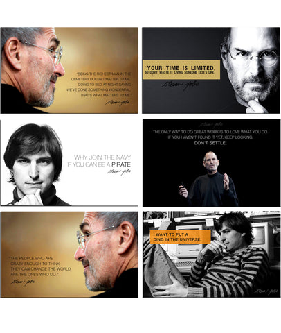 Steve Jobs - Set of 6 Portraits Fridge Magnets by Tallenge Store