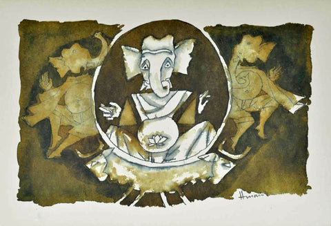 (Ashtavinayak Series - V) - Canvas Prints by M F Husain