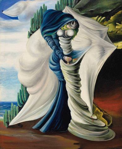Madamme - Oscar Dominguez - Surrealist Painting - Large Art Prints by Oscar Dominguez
