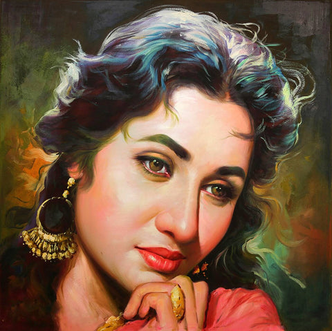 Madhubala - Classic Bollywood Art Poster by Sai