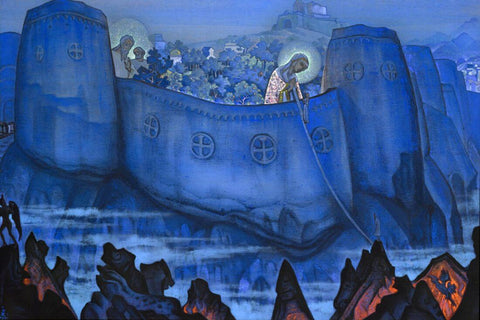 Madonna Laboris - Nicholas Roerich Painting – Landscape Art by Nicholas Roerich