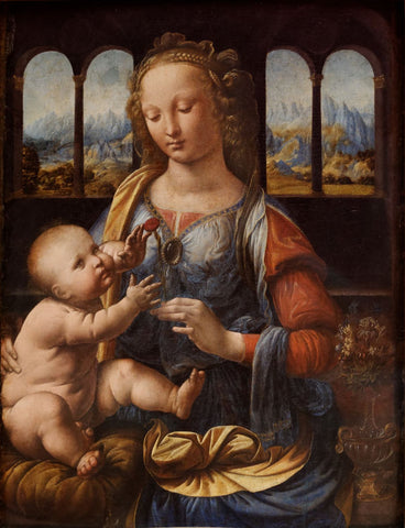 Madonna Of The Carnation - Life Size Posters by Leonardo da Vinci