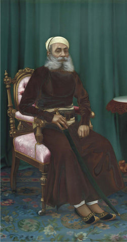 Portrait of Maharana Fateh Singh of Mewar (1884 - 1900) - Indian Royalty Art Painting - Canvas Prints by Royal Portraits