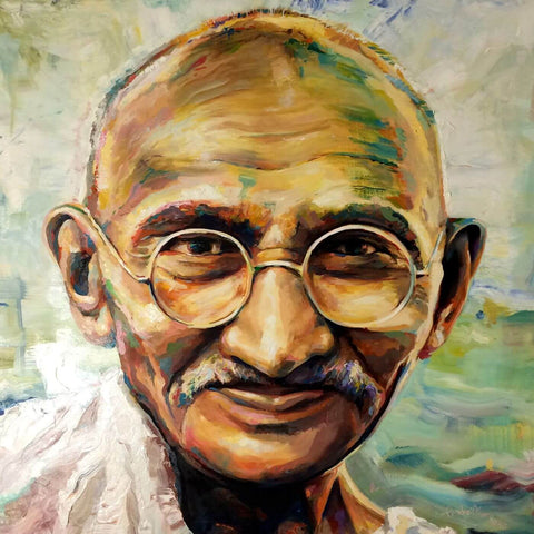 Mahatma Gandhi Portrait Painting by Peter James