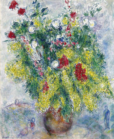Mimosas with flowers (Mimosas aux fleurs) - Marc Chagall by Marc Chagall