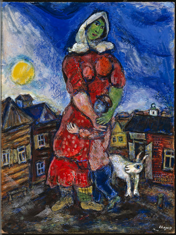 Untitled-(Woman Hugging Her Child) by Marc Chagall