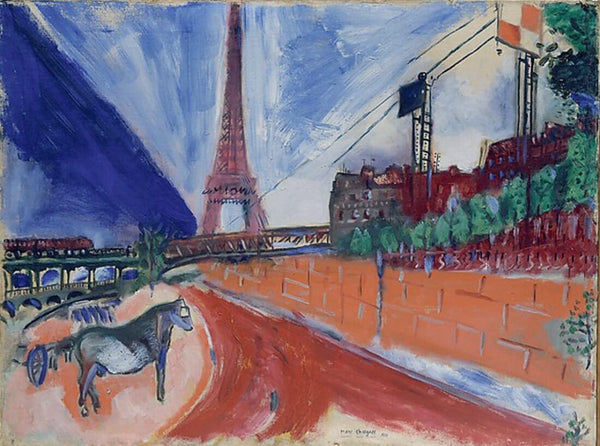 The Pont de Passy and the Eiffel Tower (Le Pont de Passy et la Tour Eiffel) - Marc Chagall - Canvas Prints