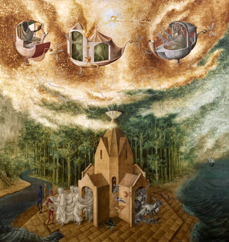 Microcosmos (Determinismo) - Remedios Varo - Surrealist Painting by Remedios Varo