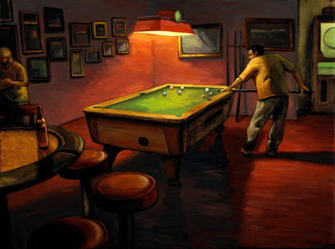 Midnight Pool - Contemporary Art Painting by Contemporary