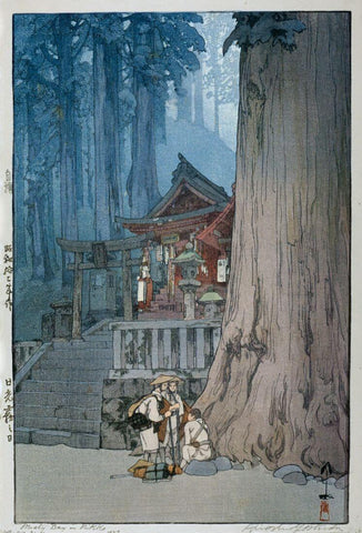 Misty Day In Nikko - Yoshida Hiroshi - Ukiyo-e Woodblock Print Japanese Art Print by Hiroshi Yoshida