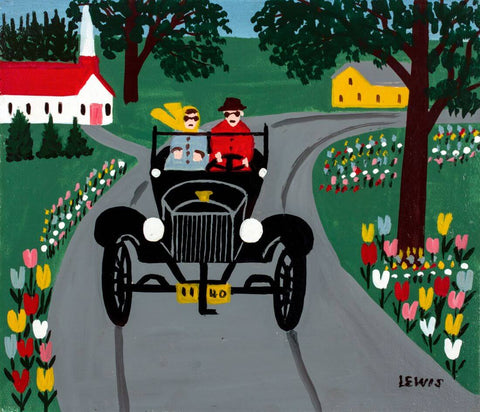 Model T Ford - Maud Lewis - Folk Art Painting by Maud Lewis