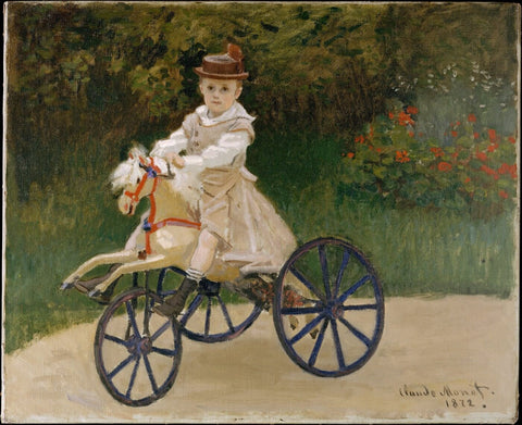 Jean Monet on His Hobby Horse by Claude Monet 