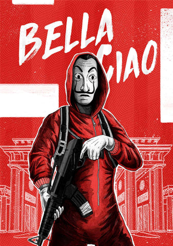 Money Heist - Bella Ciao - La Casa De Papel - Netflix TV Show Poster Fan Art by Tallenge Store