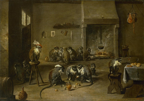 Monkeys In The Kitchen by David Teniers the Younger