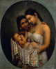 Mother And Child - Raja Ravi Varma - Indian Painting - Canvas Prints