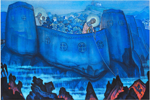 Proceedings Of The Virgin (Madonna Laboris) - Canvas Prints by Nicholas Roerich