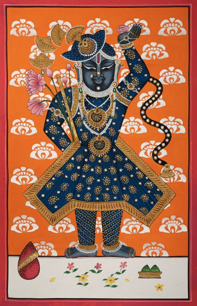 Nathdwara Darshan - Srinathji Pichwai Painting - Large Art Prints