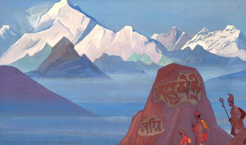 Path To Kailas - Nicholas Roerich Painting – Landscape Art by Nicholas Roerich
