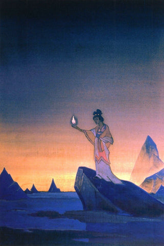 Agni Yoga - Nicholas Roerich Painting – Landscape Art by Nicholas Roerich