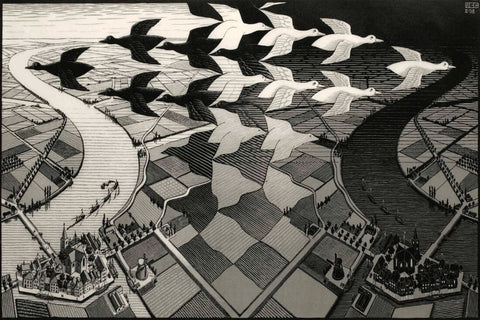 Night And Day - Escher - Framed Prints