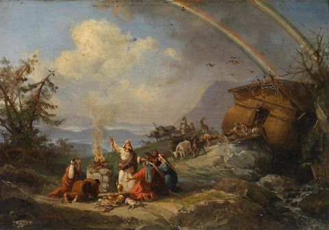 Noahs Ark Covenant - Domenico Morelli - Christian Art Painting - Large Art Prints by Domenico Morelli