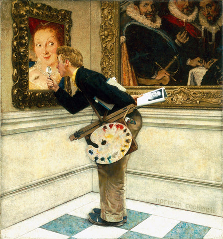 Art Critic - Canvas Prints by Norman Rockwell