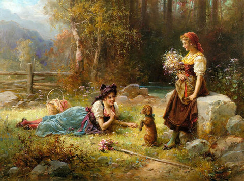 Obedience by Hans Zatzka - Life Size Posters by Hans Zatzka