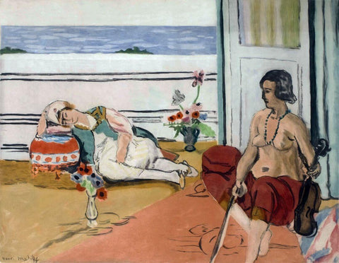 Odalisque On The Terrace - Henri Matisse - Post-Impressionist Art Painting - Framed Prints