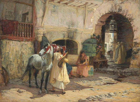 Off For A Ride In Constantine Algeria - Frederick Arthur Bridgman - Orientalist Art Painting by Adrien Henri Tanoux