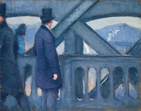 On the Pont de l’Europe (Le Pont de Leurope Esquisse) - Gustave Caillebotte - Impressionist Painting by Gustave Caillebotte