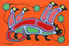 Orange Otter - Norval Morrisseau - Contemporary Indigenous Art Painting - Canvas Prints