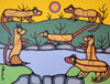 Otter Family - Norval Morrisseau - Contemporary Indigenous Art Painting - Life Size Posters