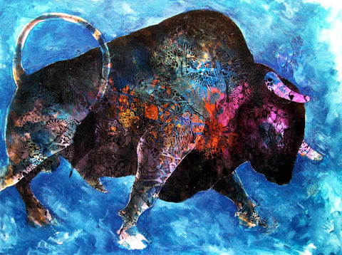 Painting - Big Bull At Stock Market - Framed Prints