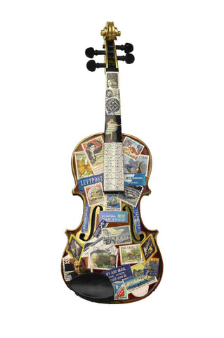 Painting Of A Violin Thats Been Places - Large Art Prints