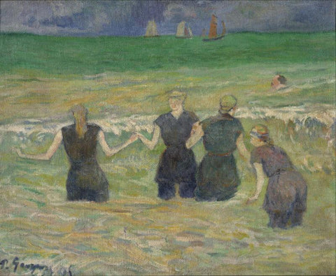 Baigneuses A Dieppe (Women Bathing), 1885 - Canvas Prints by Paul Gauguin