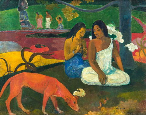 Arearea (The Red Dog) - Canvas Prints by Paul Gauguin