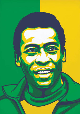 Pele - Brazil Colors - Football Art Poster by Tallenge