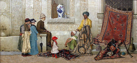 Persian Carpet Dealer - Osman Hamdi Bey - Orientalist Painting by Osman Hamdi Bey