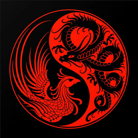 Dragon And Phoenix - Yin And Yang II by Tallenge Store