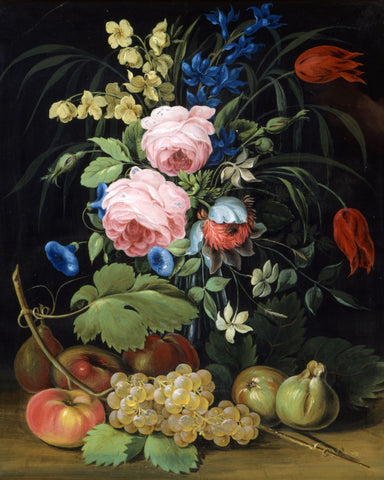 Flowers and Fruit - Canvas Prints by Pietro Piani