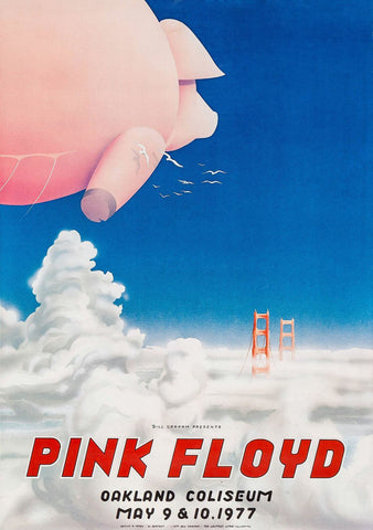 Pink Floyd - Concert Poster - Oakland Coliseum 1977 - Music Poster by Tallenge