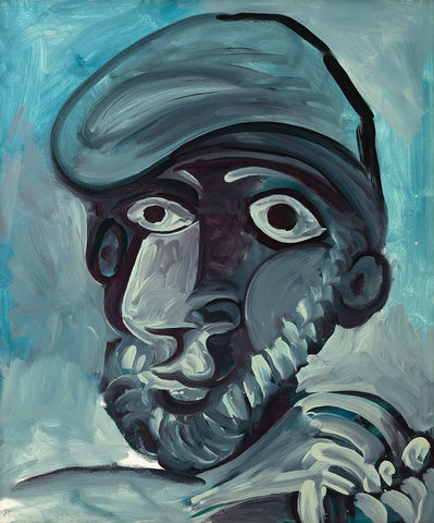 Portrait Of Man With Beret - Pablo Picasso - Cubist Art Painting - Canvas Prints by Pablo Picasso