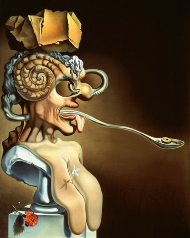 Portrait Of Picasso 1947 - Salvador Dali - Surrealist Art Painting - Canvas Prints by Salvador Dali