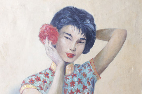 Portrait Of A Japanese Woman - Canvas Prints by Anonymous Artist