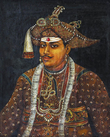 Portrait of Maharaja Serfoji II of Tanjore - Raja Ravi Varma Painting - Vintage Indian Art by Raja Ravi Varma