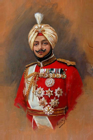 Portrait Of Maharaj Bhupinder Singh Of Patiala - Vandyk - Canvas Prints by Royal Portraits