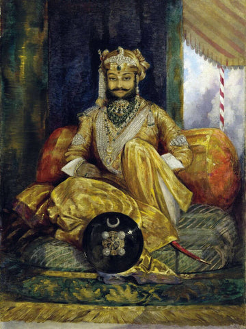 Portrait Of Maharaja Tukoji - Holkar Of Indore - Canvas Prints by Royal Portraits